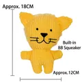 Durable yellow lion plush dog toy with built-in squeaker and soft corduroy texture - Lion Shape