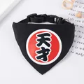 Creative black canvas pet bandana collar with red circle and Genius character print - Genius Style