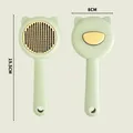 Mint green cat-shaped pet grooming brush with 19.5cm length and 8cm width - Cat Face Shape Style (ai-Style 4) / Bag Packaging / Cat Face Green