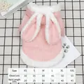 Felpa rosa in peluche per animali con orecchie da coniglio e tabella delle taglie - XS / Top / Rosa