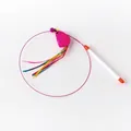 Bacchetta per gatti con topo di peluche rosa, filo d'acciaio elastico e nastri colorati - Stile Topo / 1 Pezzo