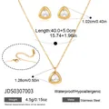 Wasserdichtes 18k vergoldetes Edelstahl-Set aus Dreieckskette und Ohrsteckern für Damen - Dreieckiger Stil (JDS0307003) / Gold