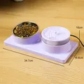 Fontana d'acqua e ciotola automatica 2-in-1 per animali domestici, viola, lunga 34,7 cm - Viola con Ciotola in Acciaio Inossidabile
