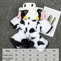Warm coral fleece cow patterned pet outfit for dogs and cats with detailed size chart - XS / Cow Costume
