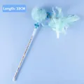 Bacchetta interattiva blu per gatti con piume, pompon e perline, lunghezza totale 33 cm - Stile Nappa Blu
