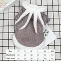 Maglione spesso in pile grigio per cani con orecchie da coniglio e tabella taglie - XS / Top / Grigio