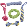 Giocattoli da masticare in corda di cotone intrecciata per cani, set multicolore - Five-Piece Set / Colore Casuale