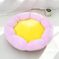 Adorable pink flower shaped plush pet bed with soft yellow center for cats and dogs - S1 (40cm) / Light Pink (Yellow Center)