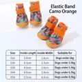 Tabella taglie scarpe per cani mimetico arancio con misure di lunghezza e larghezza - Arancione Mimetico