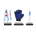 Haustierpflege-Set mit blauem Nagelknipser, Massagehandschuh und Fusselrollen-Tool - Katzenpflege-Waschset B