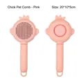 Cute pink cartoon chicken-shaped pet grooming brush for cats and dogs, 20x10x5cm - Bag Packaging / Pink Chick Style