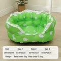 Green seal pattern semi-enclosed pet sofa bed with variant size chart for cats and dogs - Green Seal