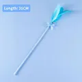Bacchetta gioco interattiva per gatti con piume blu e campanello, lunghezza 31 cm - Stile Fiocco Blu