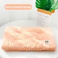 Thickened honey orange sherpa fleece pet mat providing warm winter comfort for cats - Size 2 (55x35cm) / Honey Pomelo Orange