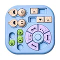 Jouet puzzle interactif bleu pour chien pour stimulation mentale et alimentation lente - Plateau Puzzle Carré à Friandises / Emballage en boîte / Bleu