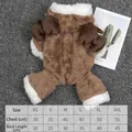Warm plush reindeer pet hoodie costume for dogs and cats with detailed size chart - S / Elk Transformation Outfit