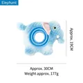 Jouet en peluche éléphant bleu pour chien avec anneau dentaire, 30 cm x 19 cm - Éléphant