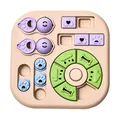 Jouet interactif pour chien avec compartiments coulissants pour une alimentation lente. - Plateau Puzzle Carré à Friandises / Emballage en boîte / Beige