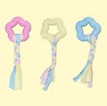 Set di 3 giocattoli da masticare a stella TPR per cani, colori macaron con corda - Striscia di Tessuto Fiore di Pruno TPR / 19cm / Colorato