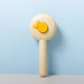 Cute cream beige pet hair removal brush with yellow fruit button for cats and dogs - Bag Packaging / Apricot Orange Style