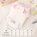 Morbido maglione di peluche bianco per cani con orecchie rosa e tabella taglie - XS / Stile Orso Carino / bianco-rosa