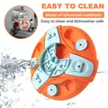 Jouet puzzle interactif pour chien, mangeoire lente orange et bleu, passe au lave-vaisselle - Plataforme Tournante Puzzle Ronde / 29x29x4cm / Orange