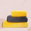 Ensemble de serviettes de bain absorbantes en microfibre pour animaux en jaune et gris - 30x30cm (Pour Chiots) / Épaissie 600g Gris Jaune