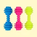 Resistenti giocattoli da masticare in TPR per cani, blu, rosa e verde, forma manubrio - Piccolo Campanello Dispenser Cibo TPR / 12cm / Colorato