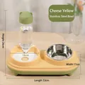 Set mangiatoia e abbeveratoio automatico per animali in acciaio inox, giallo/verde - Stile a ciotola in acciaio inossidabile / Giallo Formaggio