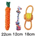 Langlebiges Hundespielzeug-Set aus Baumwollseil mit Karottenform und bunten Knoten - 3-Teiliges Set 4 / Zufällige Farbe