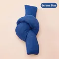 Cojín de peluche con nudo para gatos en pana, en una variante de color azul tranquilo - Azul marino