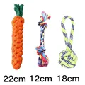 Set mit drei robusten Baumwollseil-Kauspielzeugen für Hunde in verschiedenen Größen - 3-Teiliges Set 5 / Zufällige Farbe