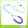 Adjustable teal pet P-rope traction leash with comfortable purple foam handle, 1.0x150cm size - 1.0*150cm / Purple