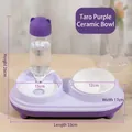 Set alimentazione automatica viola con ciotola in ceramica e dimensioni di 33x17x26cm - Stile Ciotola in Ceramica / viola taro