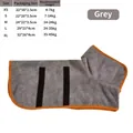 Peignoir gris absorbant et séchage rapide pour chiens avec sangles velcro réglables pratiques - S [Convient aux animaux de 7-14kg] / Gris