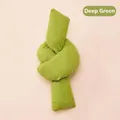 Dark green corduroy plush knot cat toy with catnip and crinkle paper - Dark Green