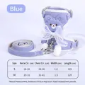 Blaues Katzengeschirr-Set mit Bär-Design und Schleife, inklusive passender Leine - S / Blau