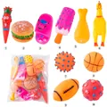 10-teiliges Set Quietschspielzeug für Hunde mit Burger, Karotte und Noppenbällen - Quietsch-Stil / 10-teiliges Set