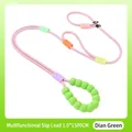 Durable pink braided dog P-chain leash with teal green cloud foam handle, 150cm - 1.0*150cm / Green