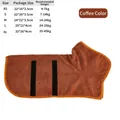 Peignoir pour chien absorbant couleur café avec tableau des tailles pour divers poids - S [Convient aux animaux de 7-14kg] / Café