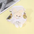 Pettorina a gilet per gatti color crema con coniglietto e fiocco in rete bianca - Beige