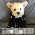 Pijama negro clásico para mascotas con ribete blanco para perros pequeños y gatos, cómodo - XS / Negro