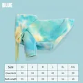 Sudadera de forro polar azul tie-dye para perros y gatos con tabla de tallas XS-XXL - XS / Tops / Verde