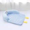 Comfortable plush blue striped pet sleeping mat with supportive cartoon backrest - Size 1 50*40cm (For up to 3kg) / Blue