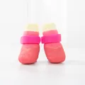Calcetines rosas impermeables para perros con cierre de velcro y suela de goma suave - S / Paquete de 4 / Rosa (Con Etiqueta)