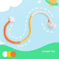Vibrant colorful braided cotton rope cat toy with integrated catnip for chewing and self-play - 70cm / Lucky Orange