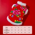 Traditional floral print pet vest size chart with back and chest measurements in centimeters - XS / Northeast Floral Red