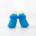 Calcetines azules impermeables para perro con suelas antideslizantes y correa - S / Paquete de 4 / Azul (Con Etiqueta)