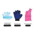 Haustierpflege-Set inklusive Silikonbürste, Massagehandschuh und rosa Netzbeutel - Katzenbadetasche 3. Gen Rot + Fünffingerbürste + Pflegehandschuh