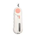 Ergonomische weiß-rosa Krallenschere mit Rundlochklinge für Katzen und Hunde - Farbkarton Verpackung / Rosa Weiß